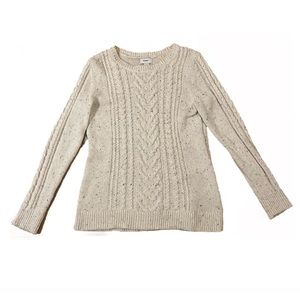 Old Navy Cable Knit Sweater, Size Large, White
